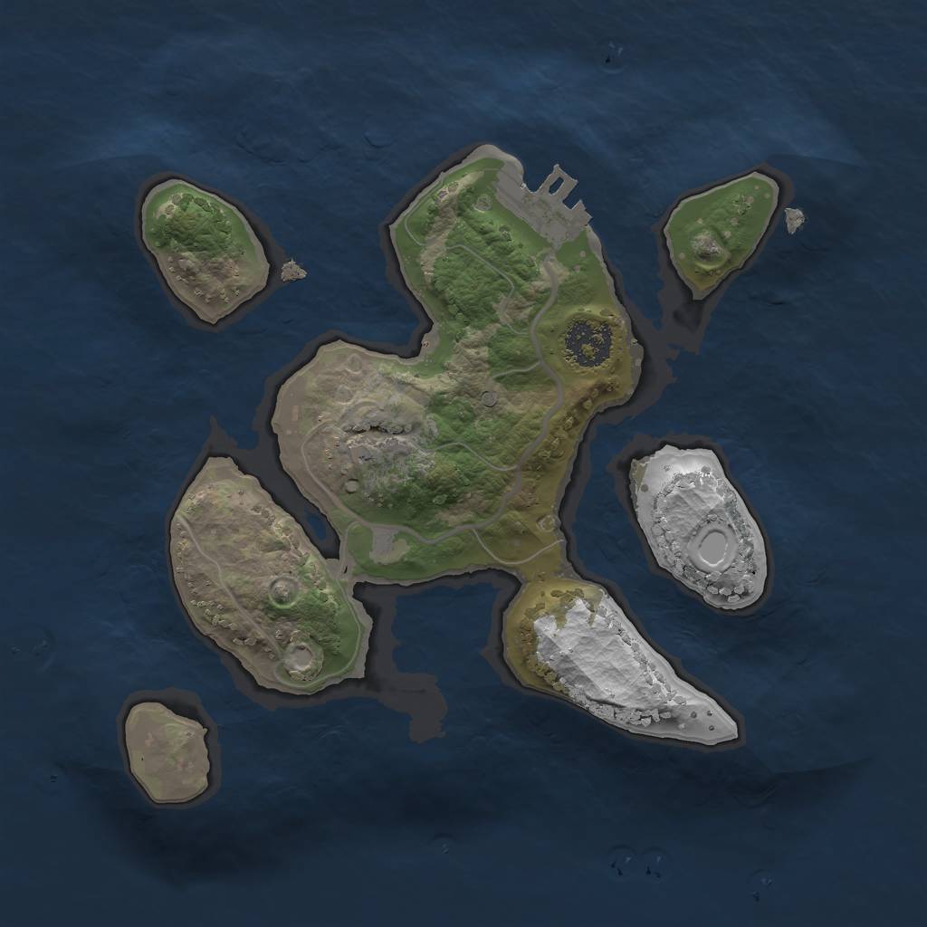 Rust Map: Procedural Map, Size: 2000, Seed: 6922, 6 Monuments