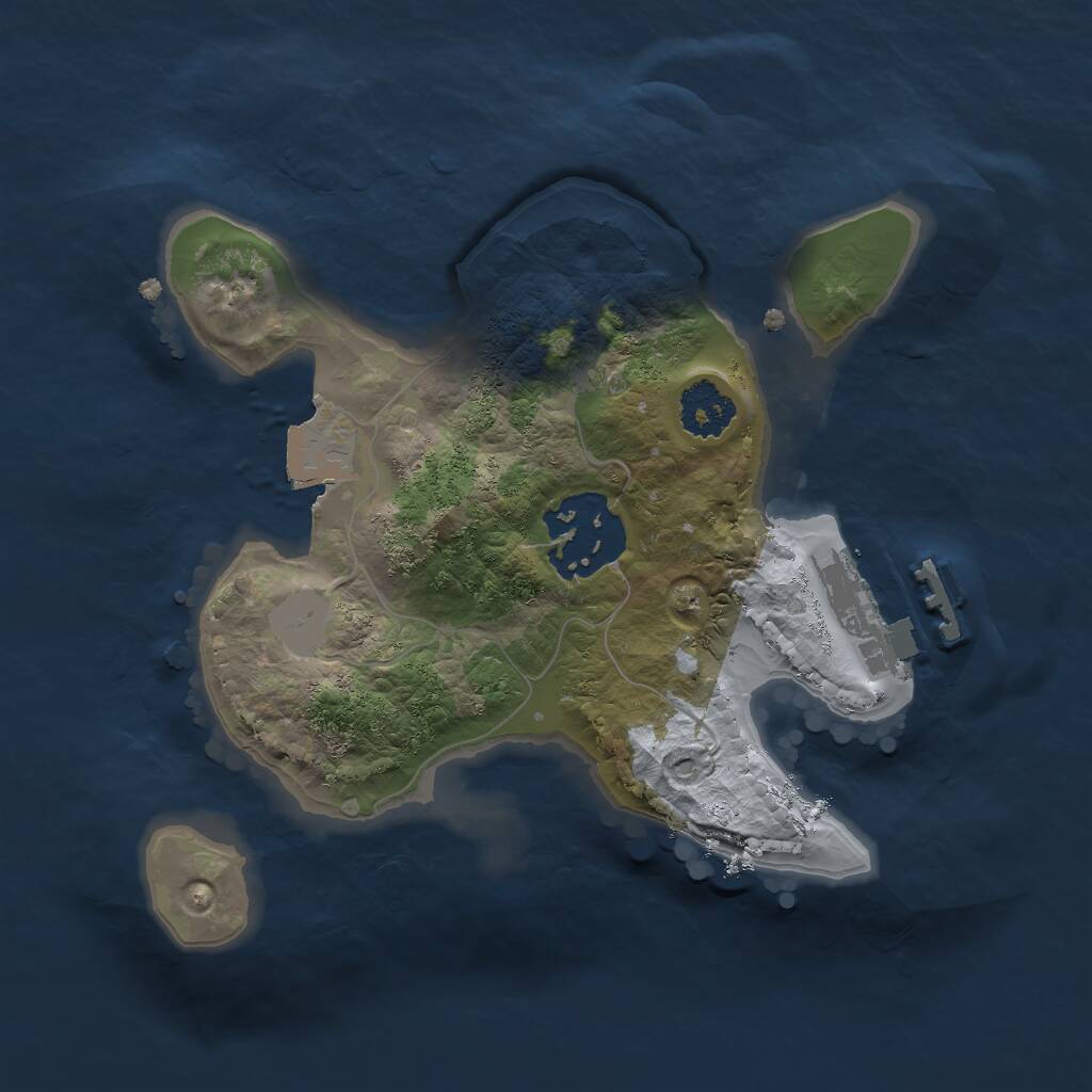 Rust Map: Procedural Map, Size: 2000, Seed: 6922, 3 Monuments