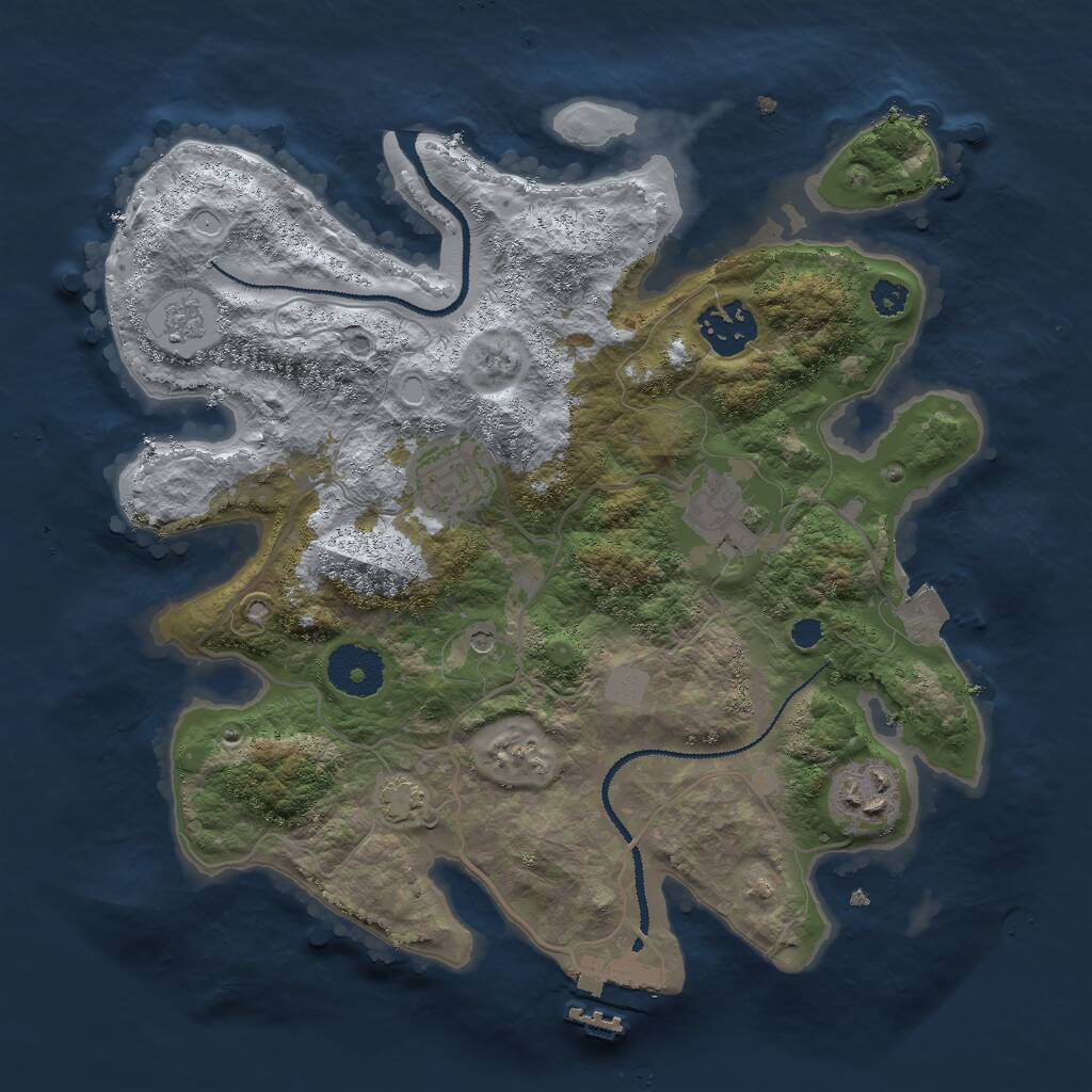 Rust Map: Procedural Map, Size: 3000, Seed: 1659448165, 9 Monuments