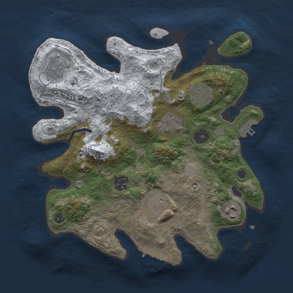 Rust Map: Procedural Map, Size: 3000, Seed: 1659448165, 15 Monuments