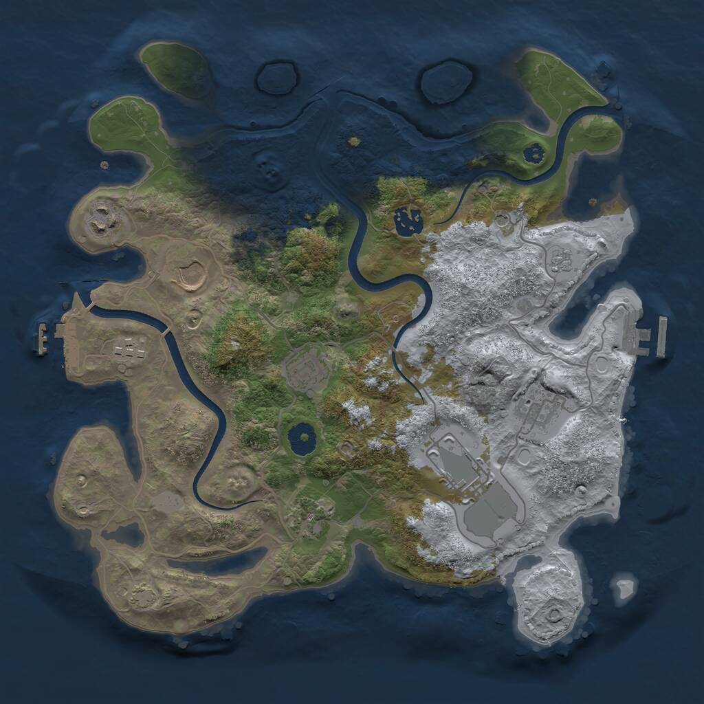 Rust Map: Procedural Map, Size: 3500, Seed: 2050, 14 Monuments