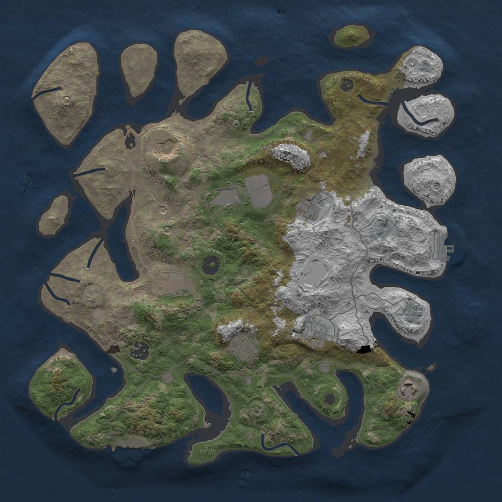 Rust Map: Procedural Map, Size: 4000, Seed: 16122002, 17 Monuments