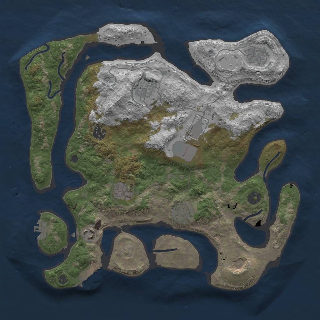 Rust Map: Procedural Map, Size: 3600, Seed: 6969420, 16 Monuments