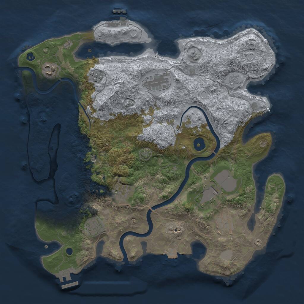 Rust Map: Procedural Map, Size: 3600, Seed: 6969420, 13 Monuments