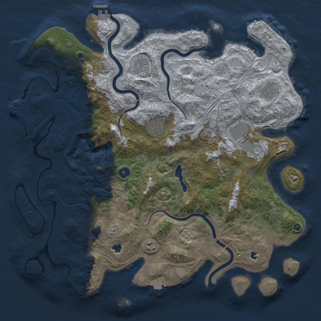 Rust Map: Procedural Map, Size: 4500, Seed: 60000558, 13 Monuments