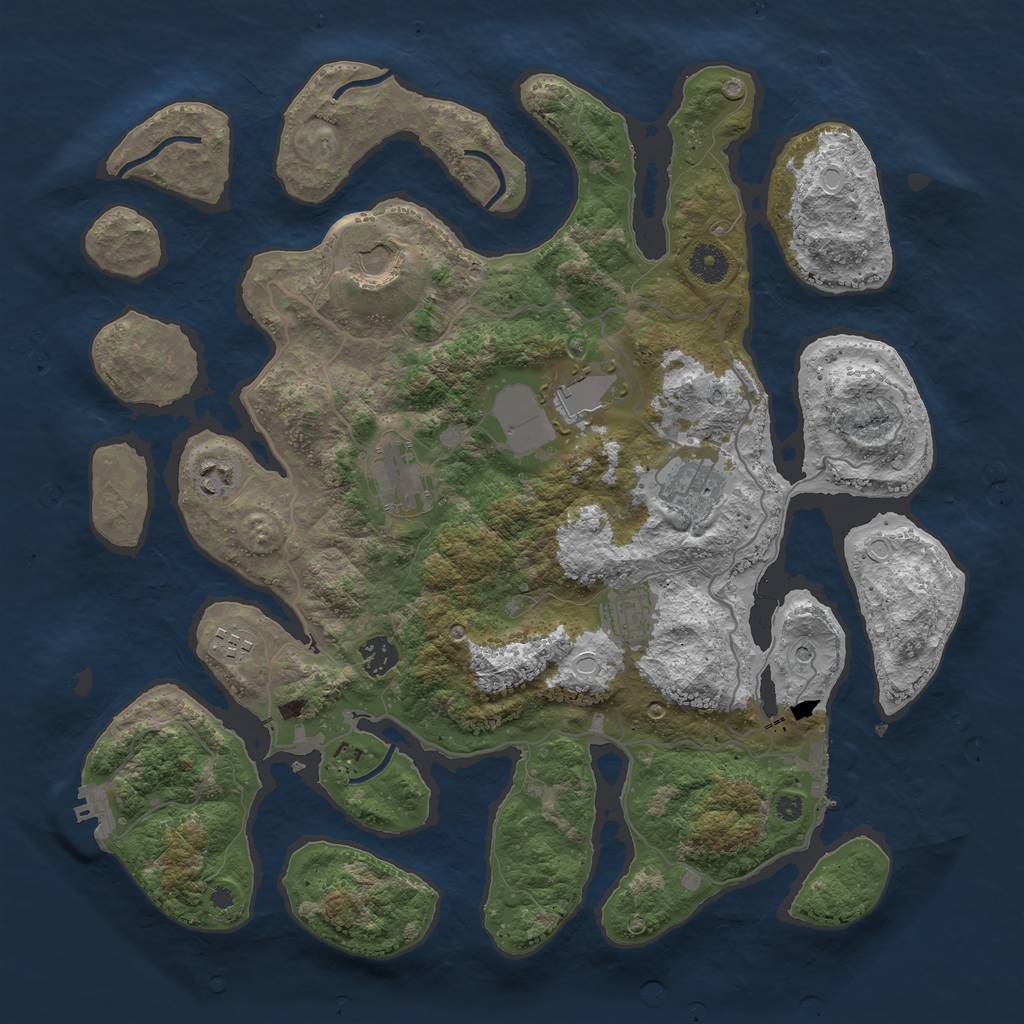 Rust Map: Procedural Map, Size: 4000, Seed: 8473442, 16 Monuments