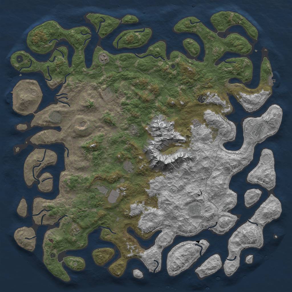 Rust Map: Procedural Map, Size: 6000, Seed: 1304240938, 19 Monuments