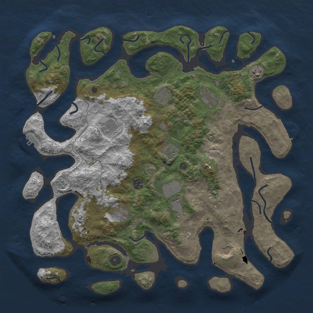 Rust Map: Procedural Map, Size: 4500, Seed: 200805280, 19 Monuments