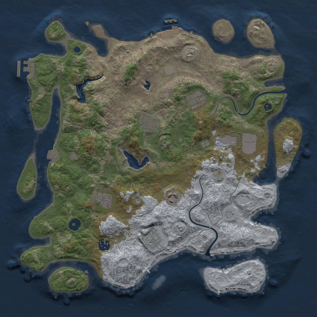 Rust Map: Procedural Map, Size: 4000, Seed: 1665514149, 13 Monuments