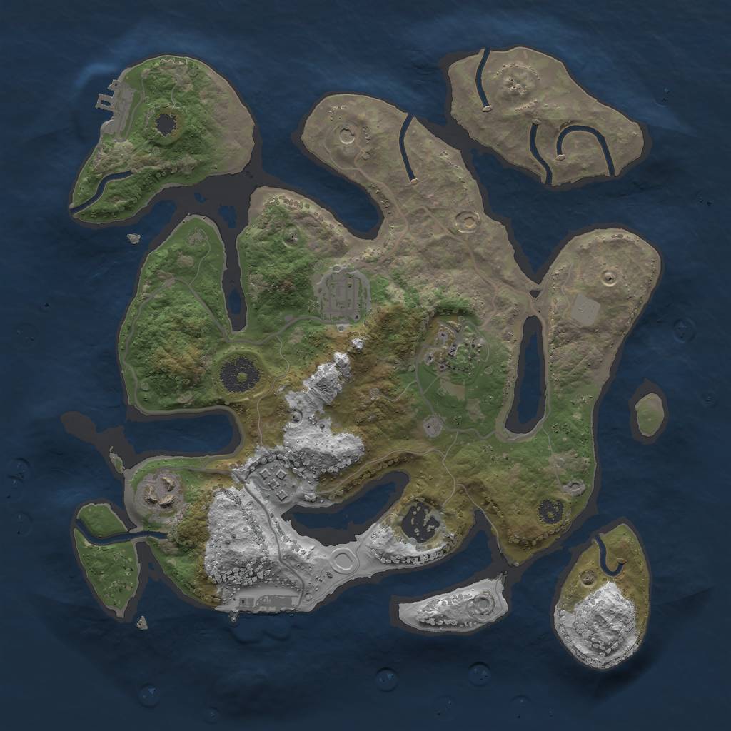 Rust Map: Procedural Map, Size: 3000, Seed: 14526836, 13 Monuments