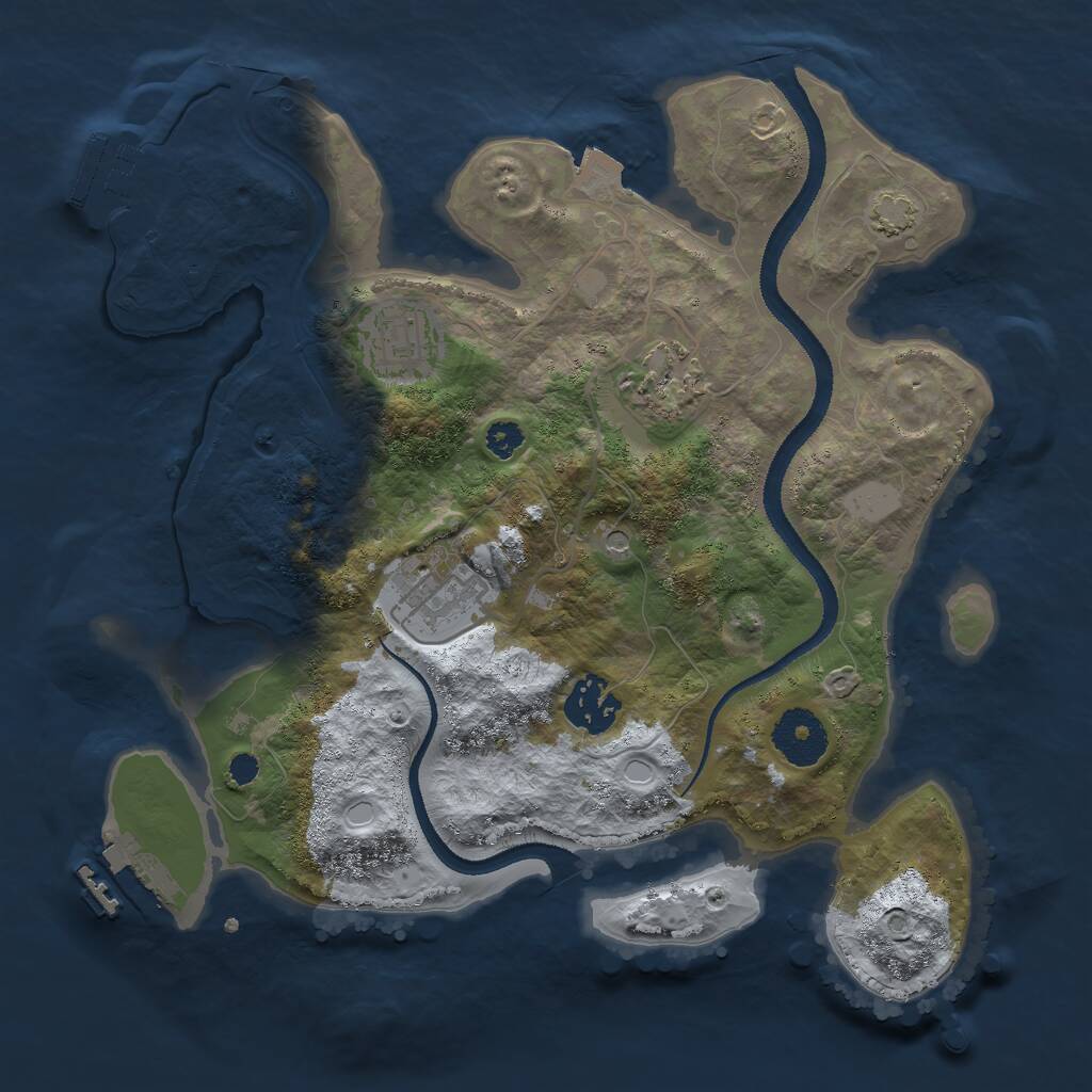 Rust Map: Procedural Map, Size: 3000, Seed: 14526836, 9 Monuments