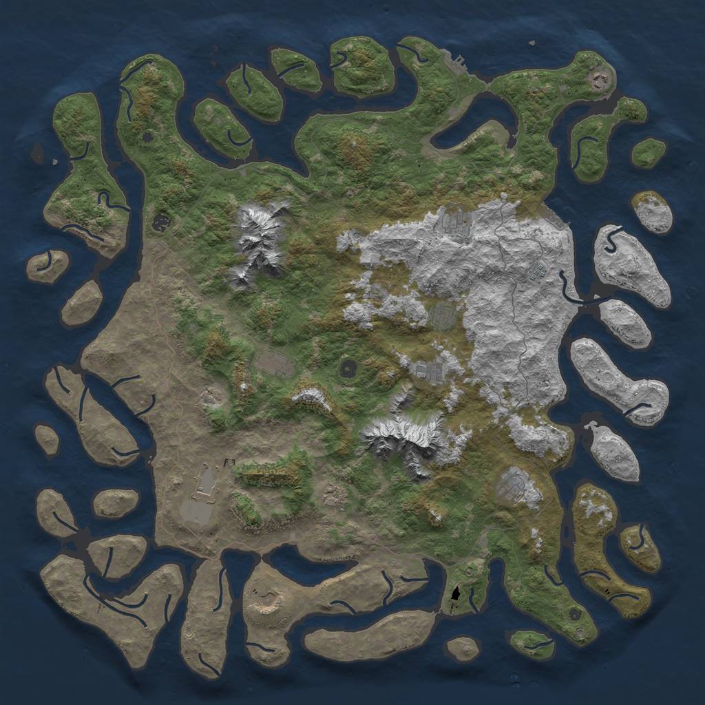 Rust Map: Procedural Map, Size: 6000, Seed: 85415858, 19 Monuments