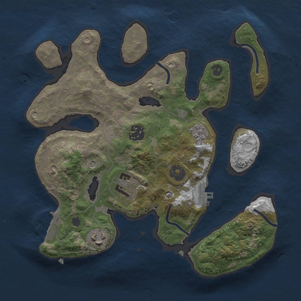 Rust Map: Procedural Map, Size: 2800, Seed: 8192, 12 Monuments