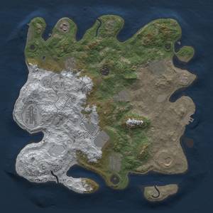 Thumbnail Rust Map: Procedural Map, Size: 3500, Seed: 1561668864, 19 Monuments