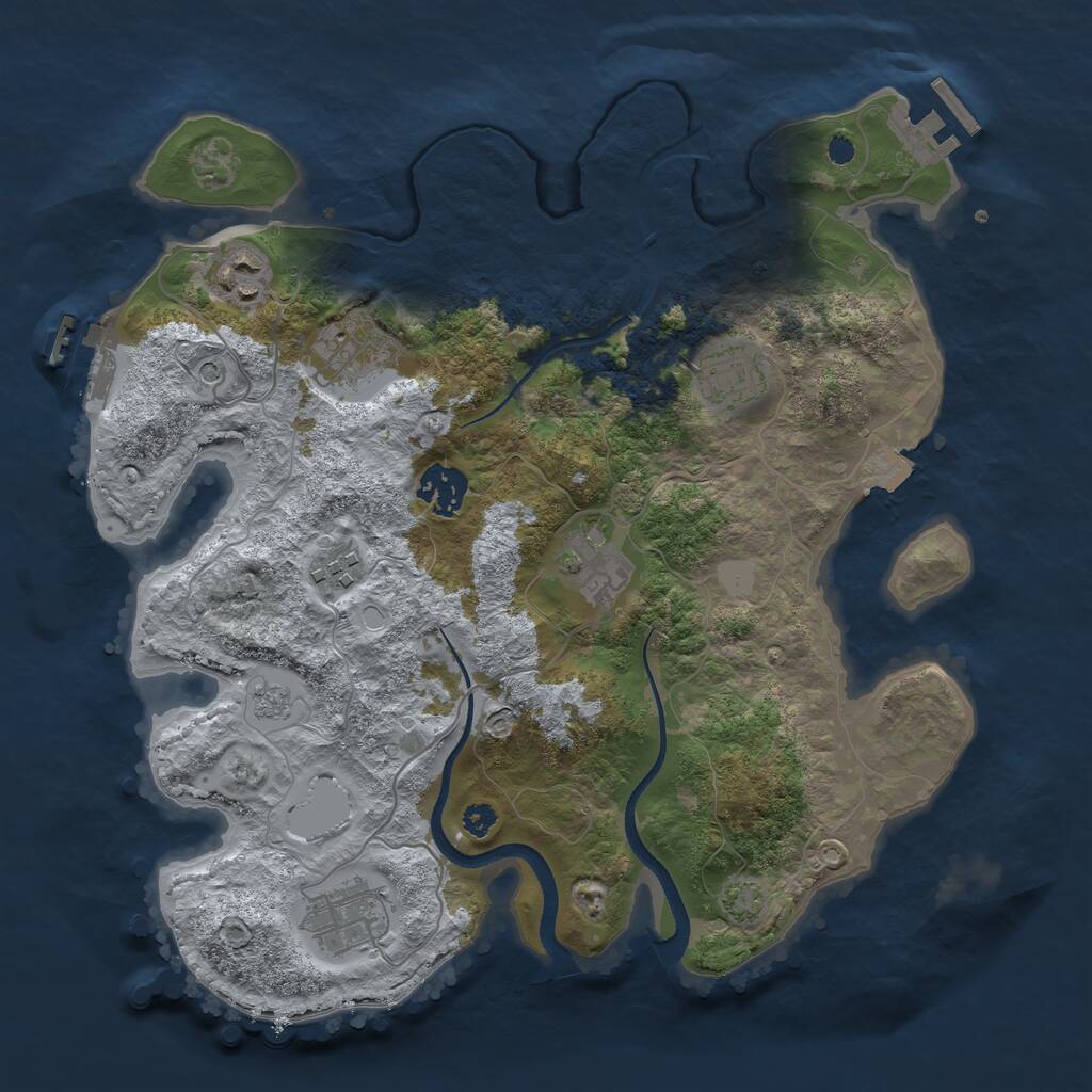 Rust Map: Procedural Map, Size: 3300, Seed: 95, 13 Monuments