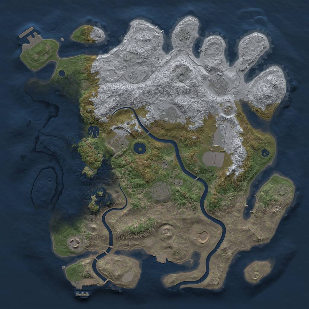 Rust Map: Procedural Map, Size: 3800, Seed: 6800, 15 Monuments