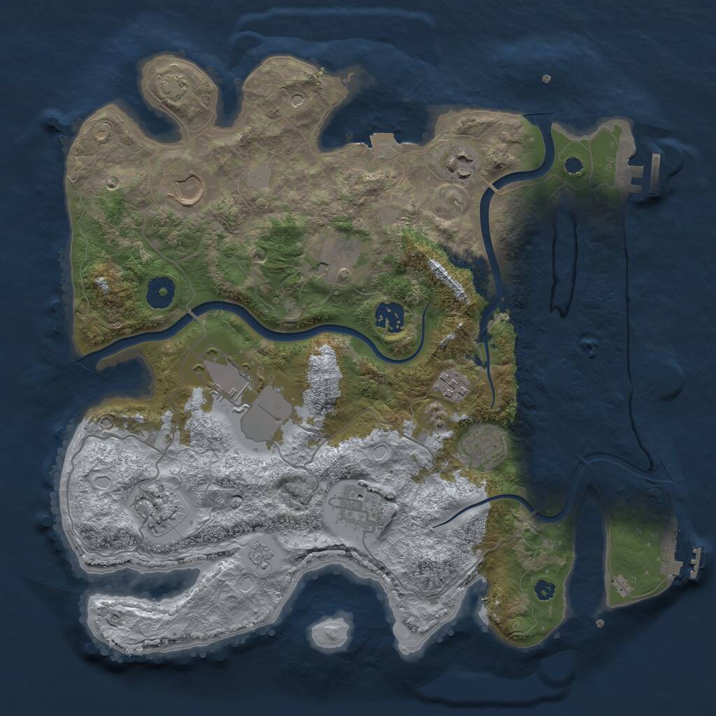 Rust Map: Procedural Map, Size: 3500, Seed: 10902, 15 Monuments