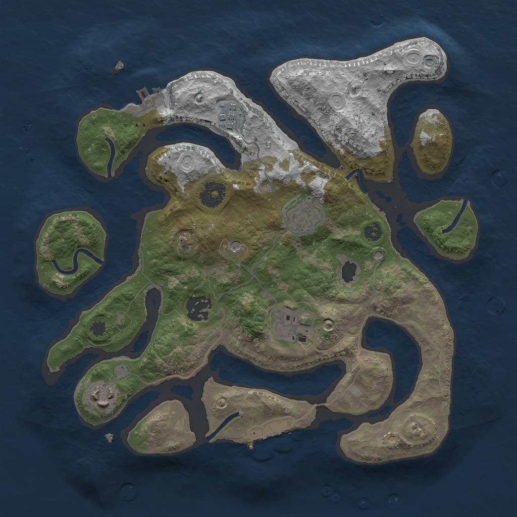 Rust Map: Procedural Map, Size: 3000, Seed: 937047, 13 Monuments