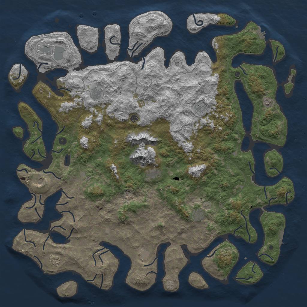 Rust Map: Procedural Map, Size: 6000, Seed: 12498, 19 Monuments