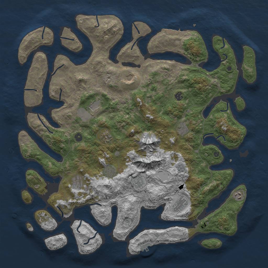 Rust Map: Procedural Map, Size: 5000, Seed: 376208, 19 Monuments