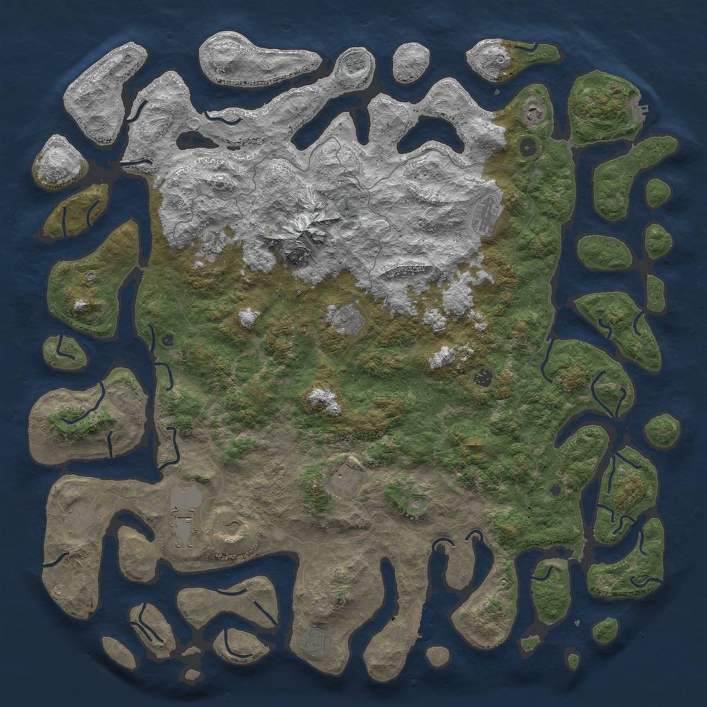 Rust Map: Procedural Map, Size: 6000, Seed: 19482, 19 Monuments