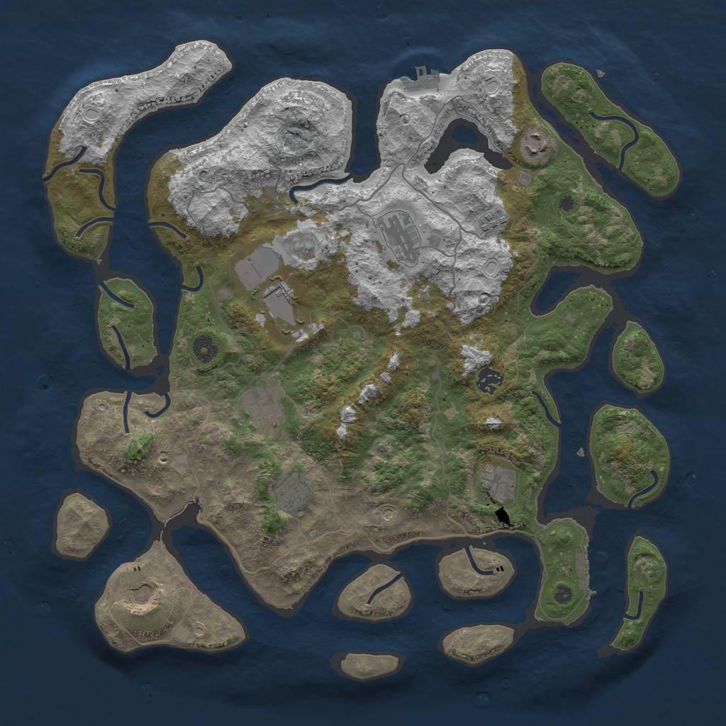 Rust Map: Procedural Map, Size: 4250, Seed: 1481481680, 17 Monuments