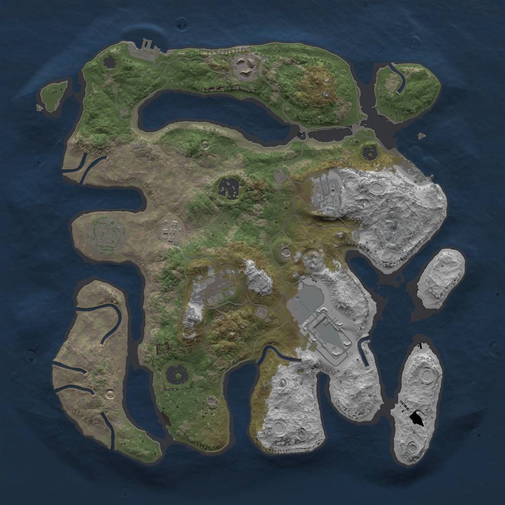 Rust Map: Procedural Map, Size: 3500, Seed: 85680060, 15 Monuments