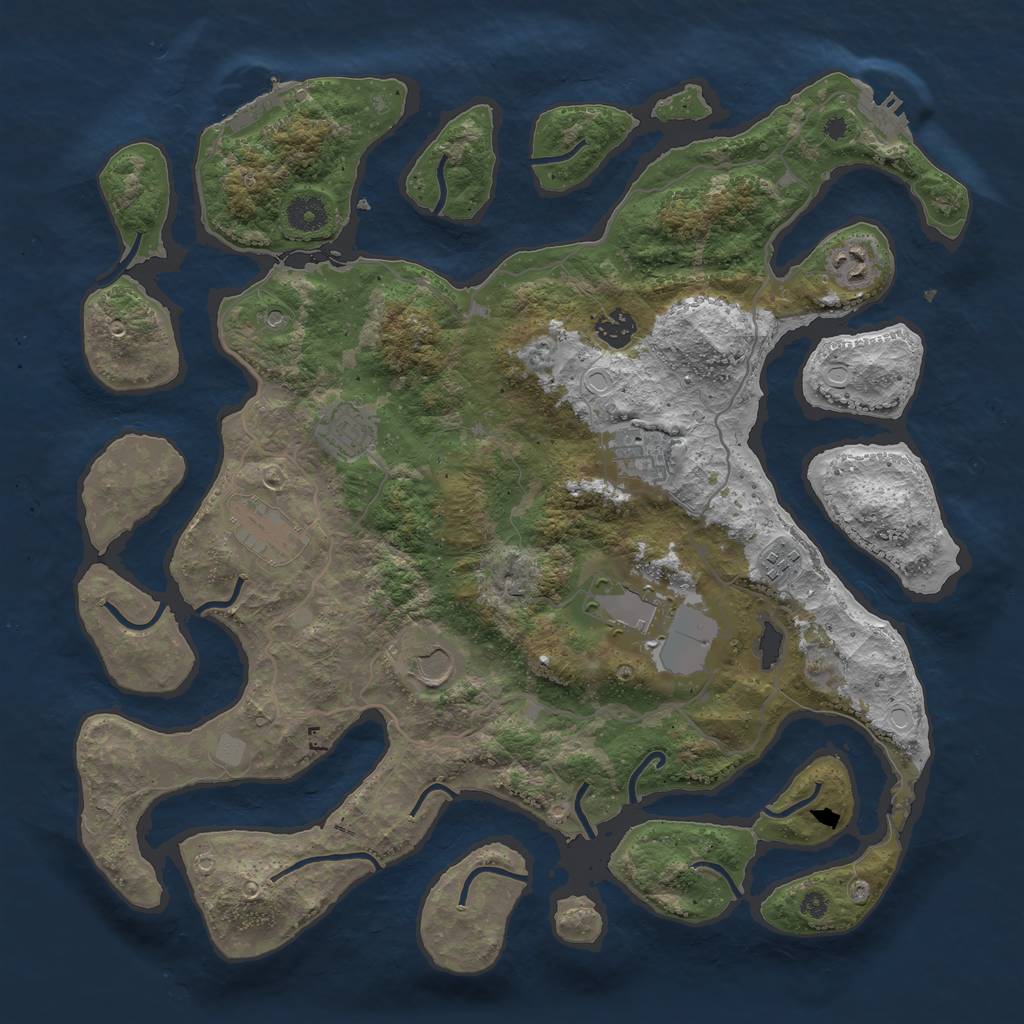 Rust Map: Procedural Map, Size: 4000, Seed: 1699658712, 16 Monuments