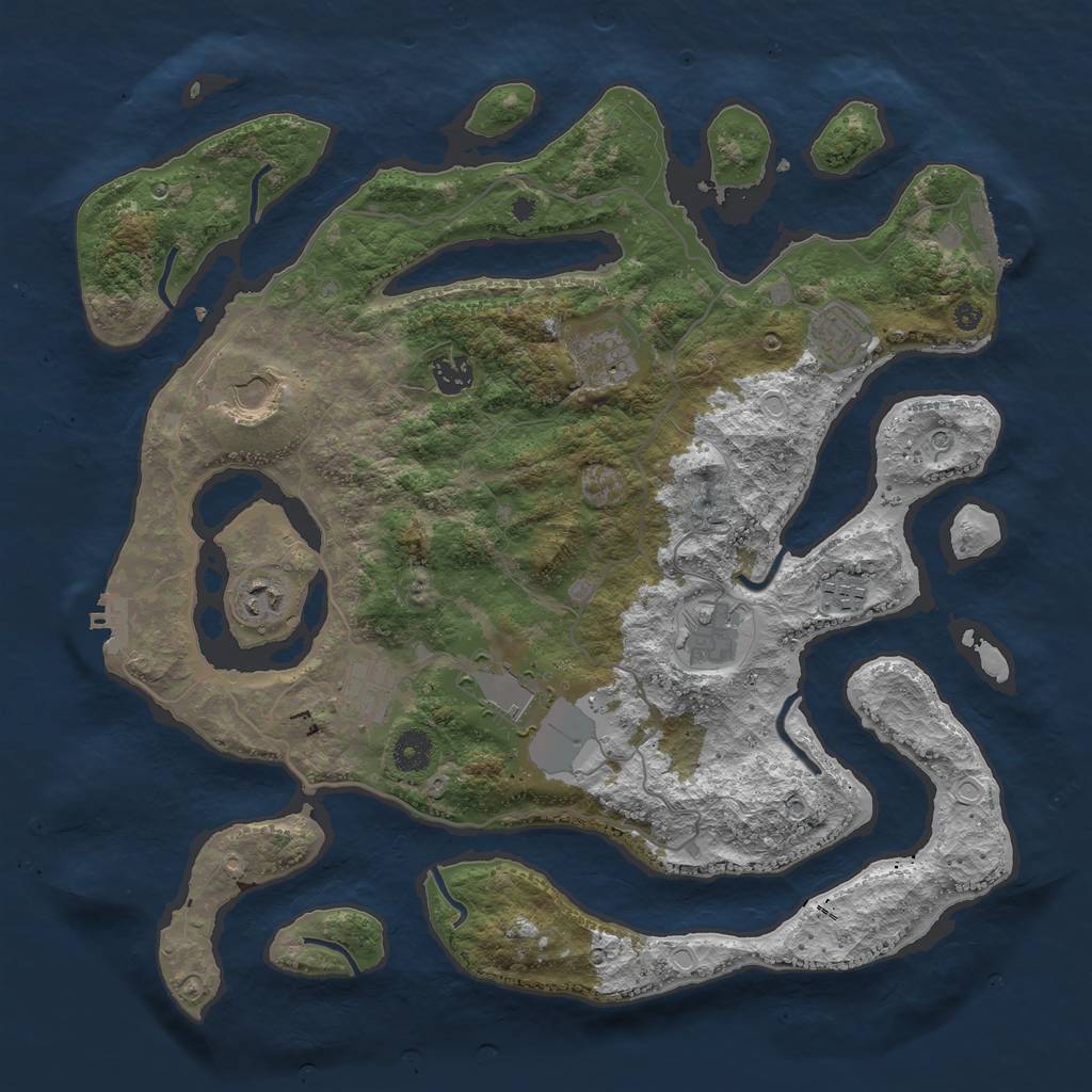 Rust Map: Procedural Map, Size: 4000, Seed: 567349, 17 Monuments