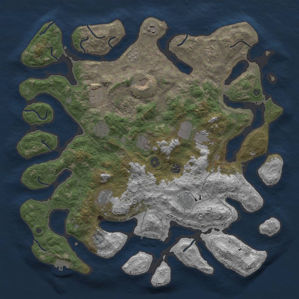 Rust Map: Procedural Map, Size: 4500, Seed: 161119231, 19 Monuments