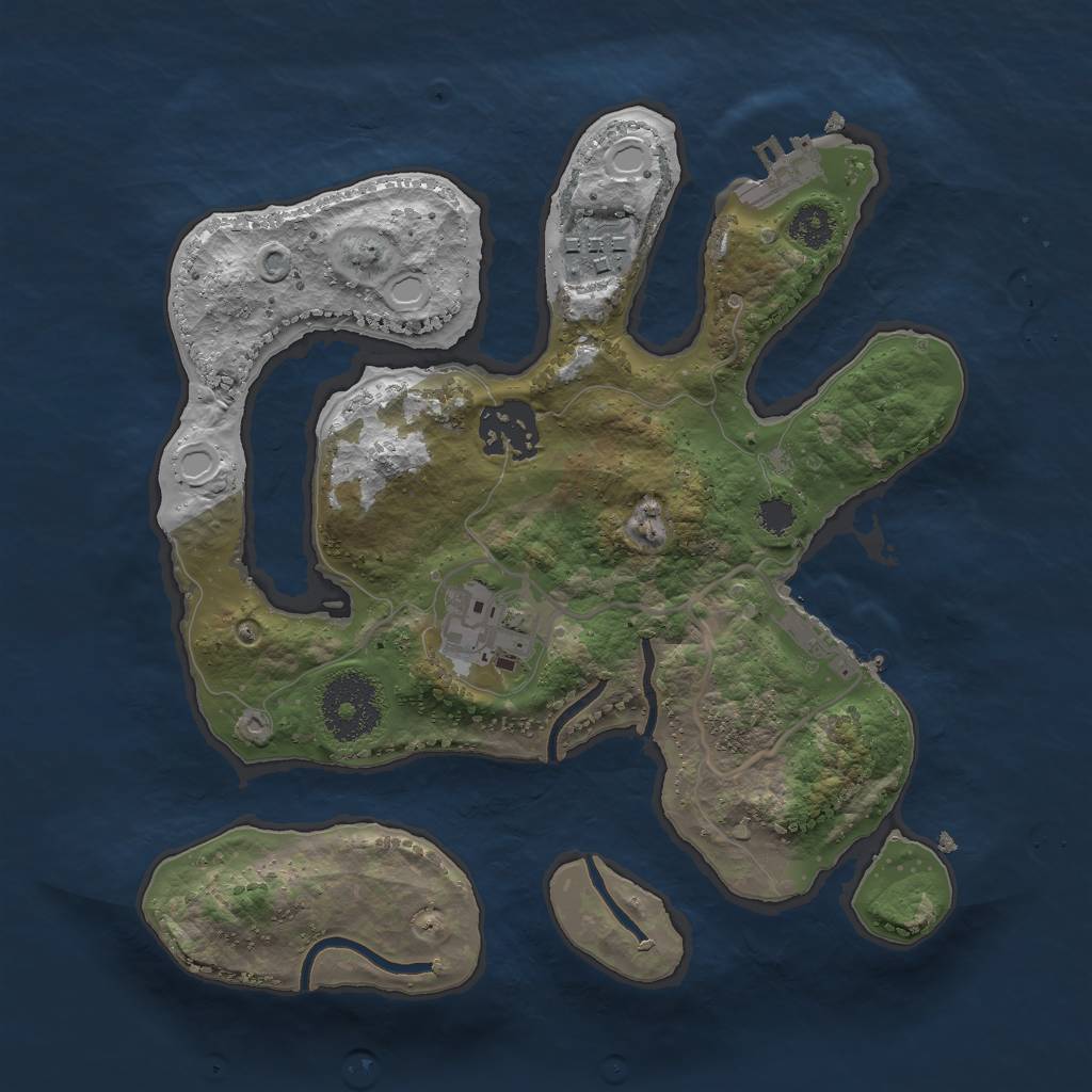 Rust Map: Procedural Map, Size: 2620, Seed: 1887542, 10 Monuments