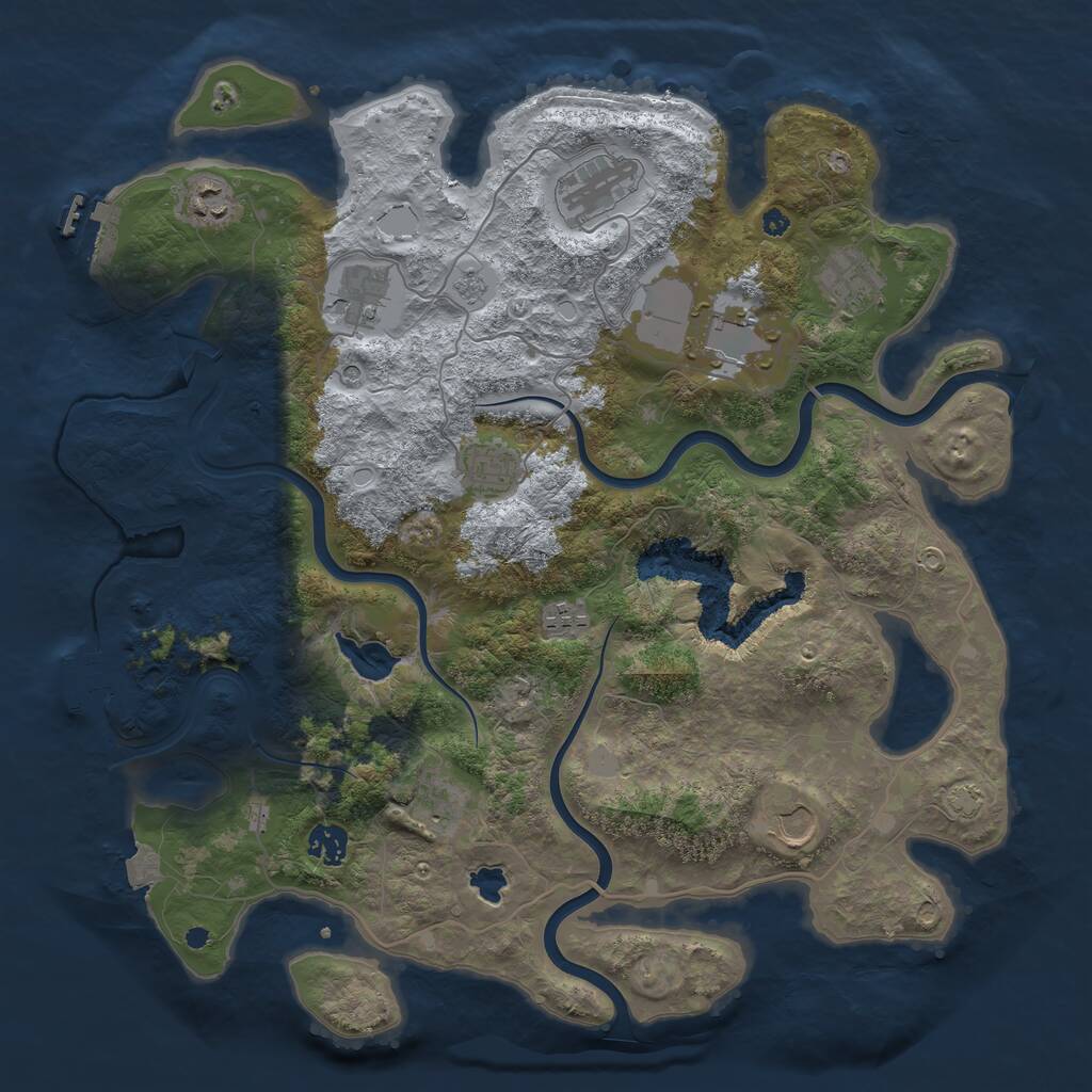 Rust Map: Procedural Map, Size: 4000, Seed: 2566624, 16 Monuments