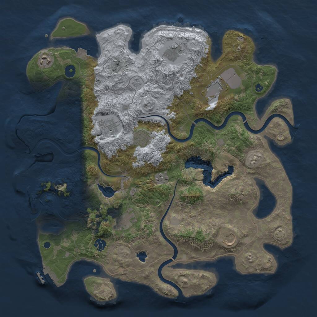 Rust Map: Procedural Map, Size: 4000, Seed: 2566624, 15 Monuments