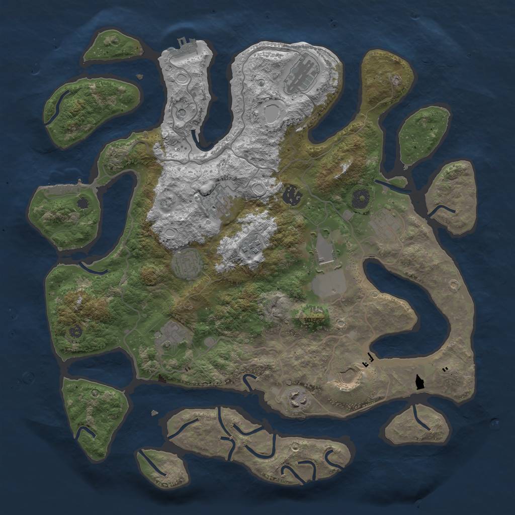 Rust Map: Procedural Map, Size: 4000, Seed: 2566624, 18 Monuments