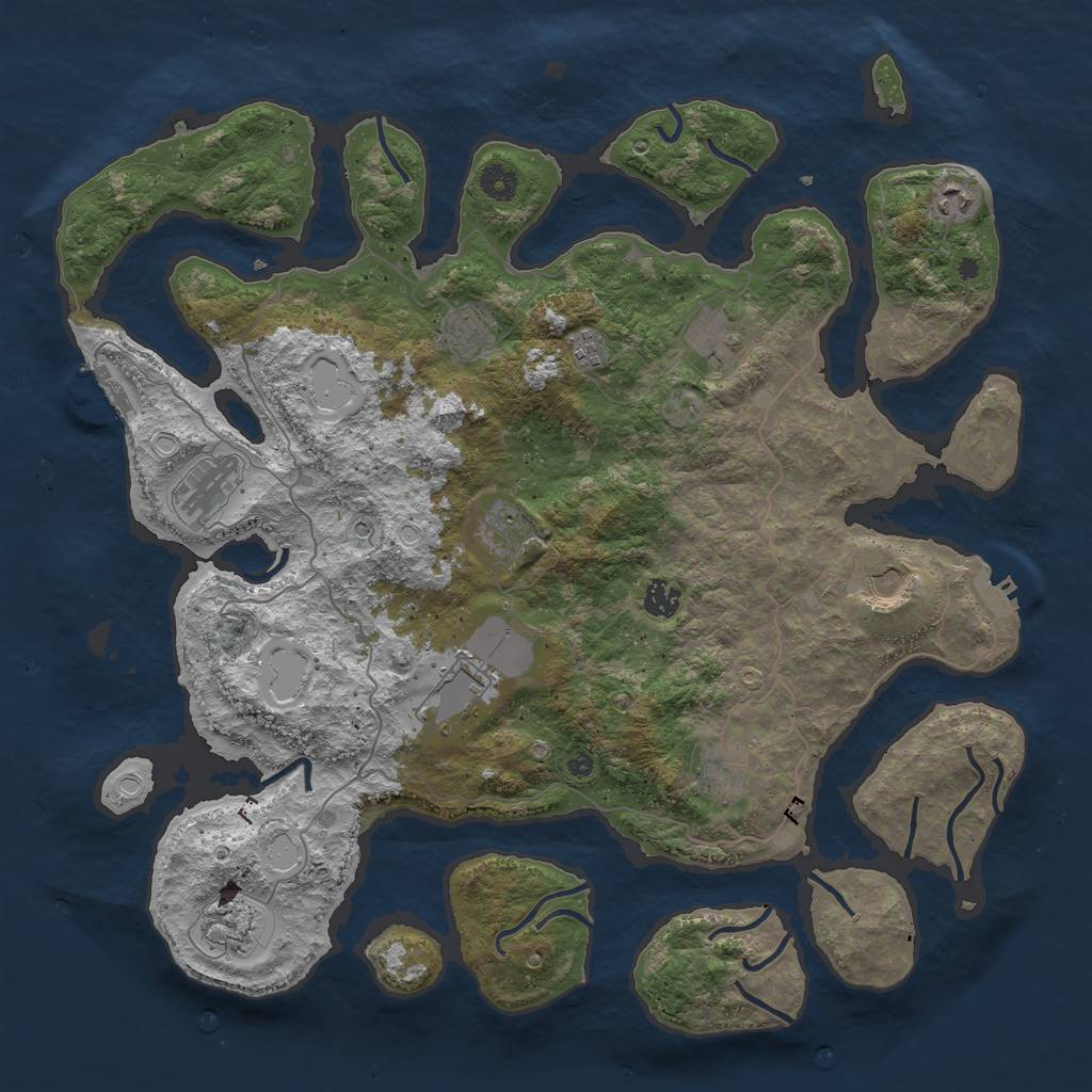 Rust Map: Procedural Map, Size: 4400, Seed: 100, 19 Monuments