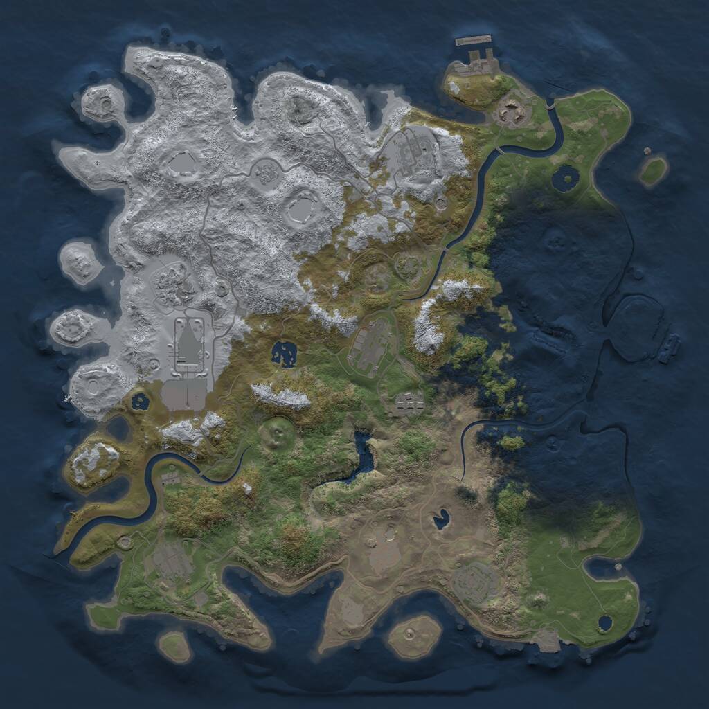 Rust Map: Procedural Map, Size: 4000, Seed: 2089764778, 16 Monuments