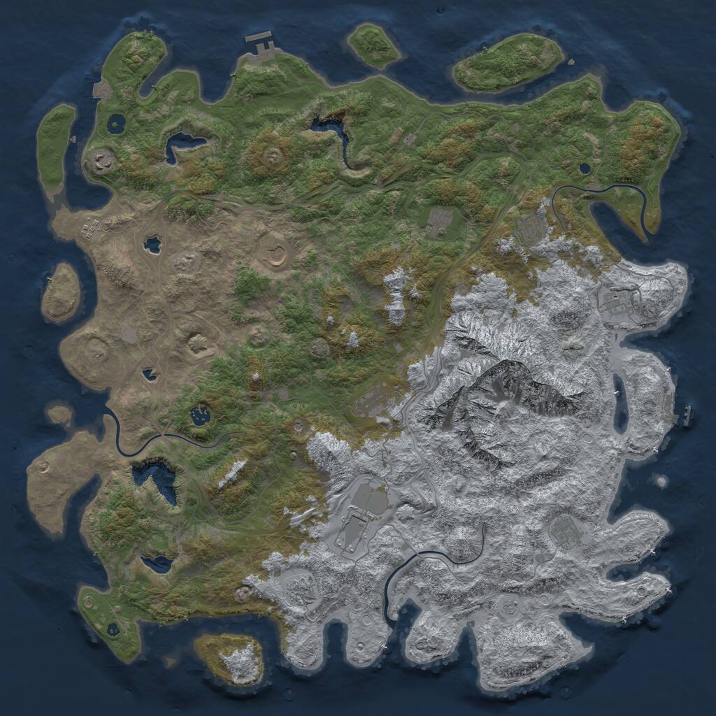 Rust Map: Procedural Map, Size: 5465, Seed: 1543286434, 17 Monuments