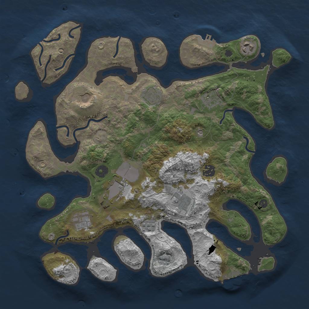 Rust Map: Procedural Map, Size: 3700, Seed: 267, 17 Monuments