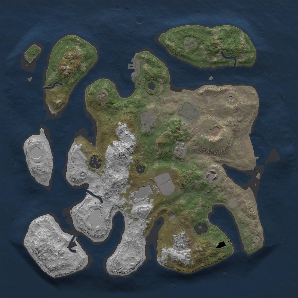 Rust Map: Procedural Map, Size: 3500, Seed: 966820998, 16 Monuments