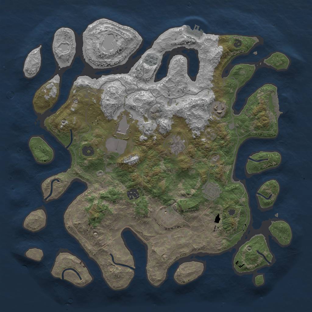 Rust Map: Procedural Map, Size: 4000, Seed: 220936595, 15 Monuments