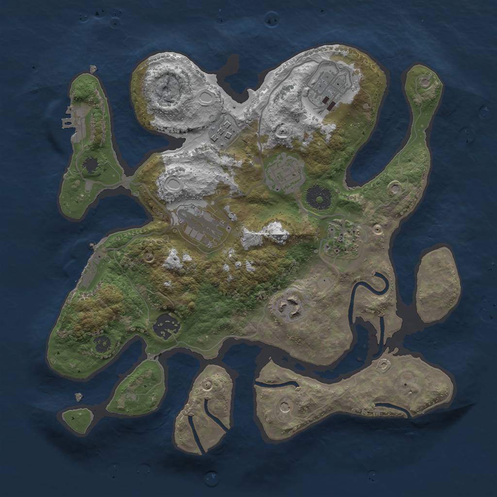 Rust Map: Procedural Map, Size: 3000, Seed: 1110582028, 15 Monuments