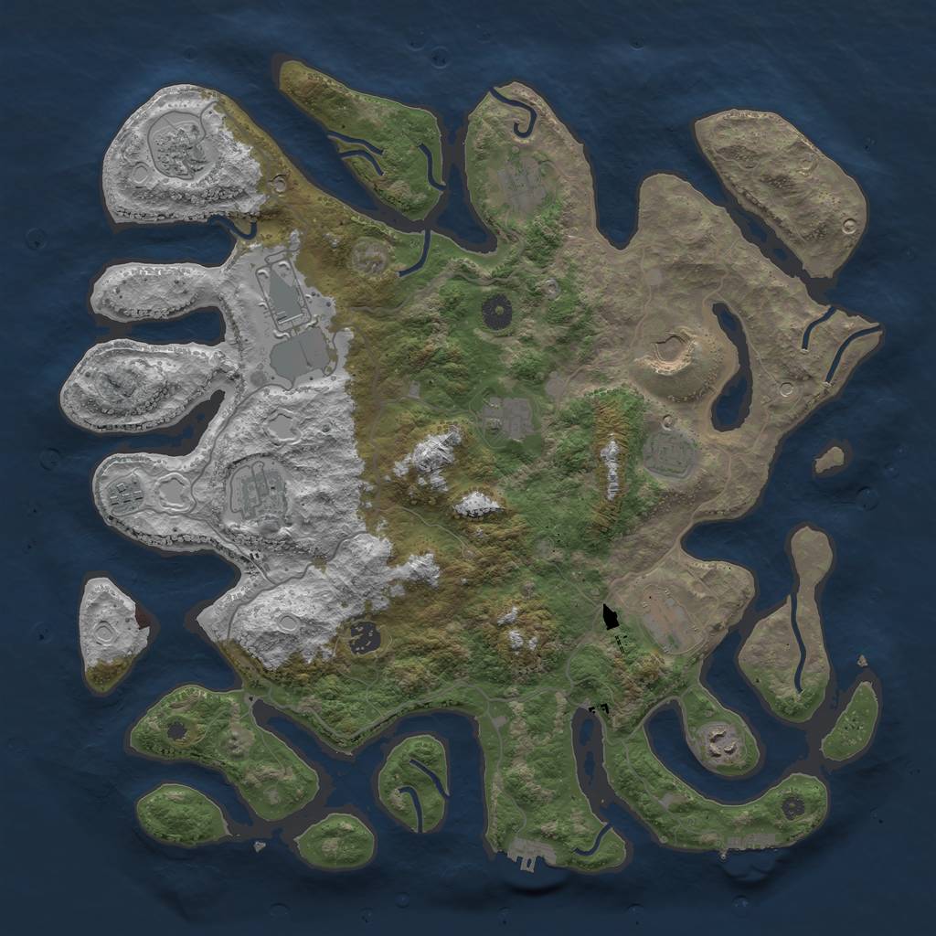 Rust Map: Procedural Map, Size: 4250, Seed: 1525727854, 19 Monuments