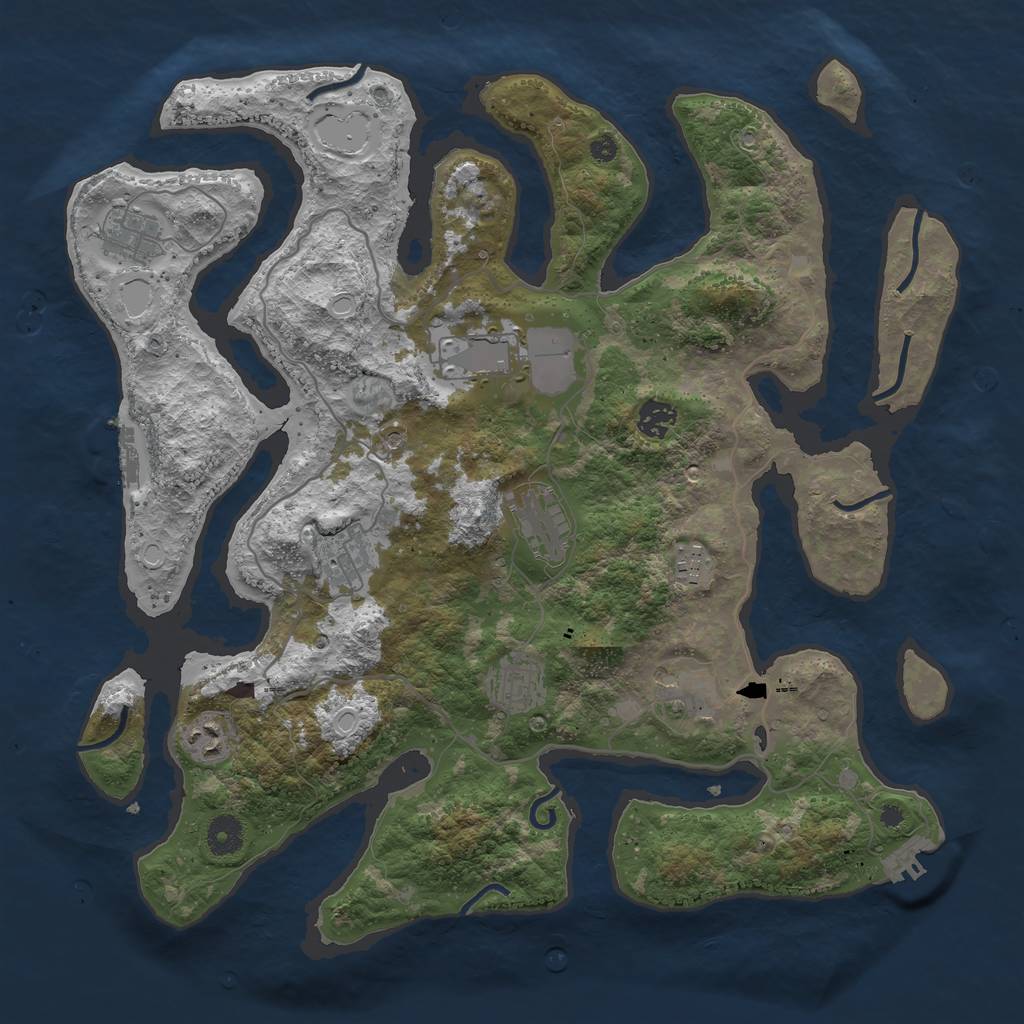 Rust Map: Procedural Map, Size: 4000, Seed: 327306, 17 Monuments