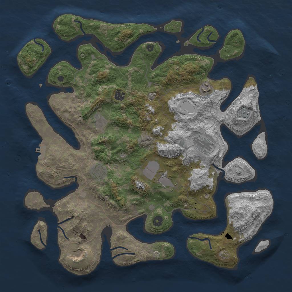 Rust Map: Procedural Map, Size: 4200, Seed: 834798, 15 Monuments