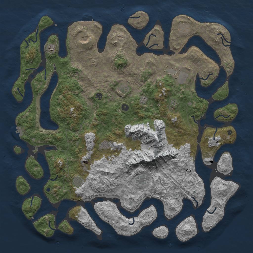 Rust Map: Procedural Map, Size: 5500, Seed: 21062021, 19 Monuments