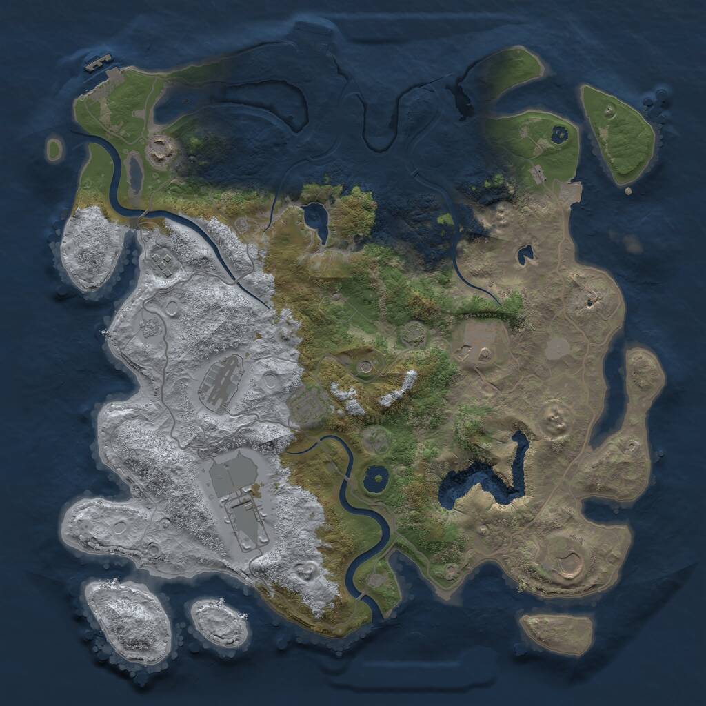 Rust Map: Procedural Map, Size: 4000, Seed: 134, 13 Monuments