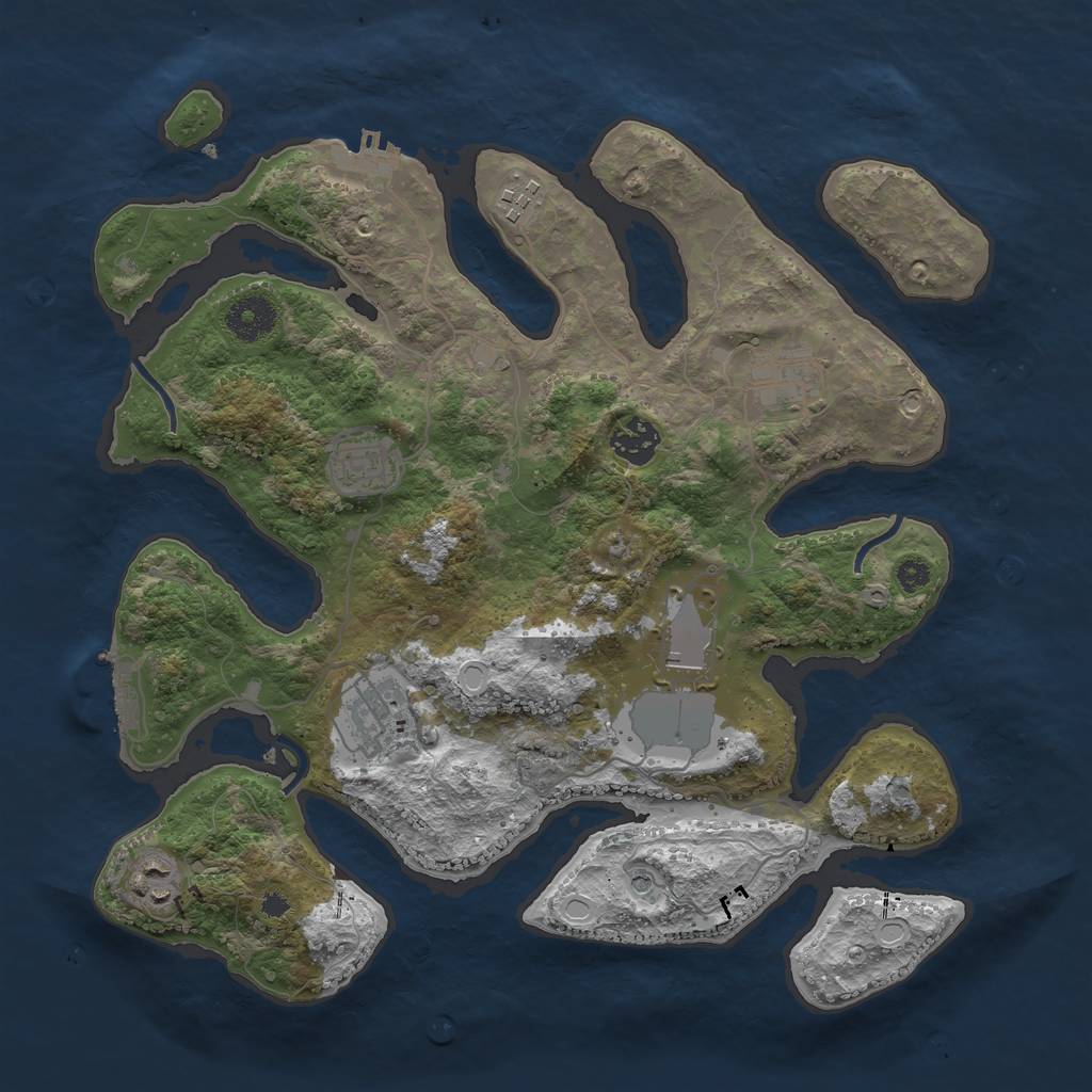 Rust Map: Procedural Map, Size: 3500, Seed: 66742, 15 Monuments