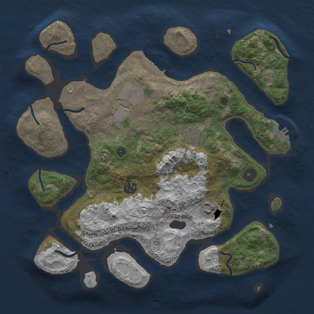 Rust Map: Procedural Map, Size: 3500, Seed: 464746429, 12 Monuments