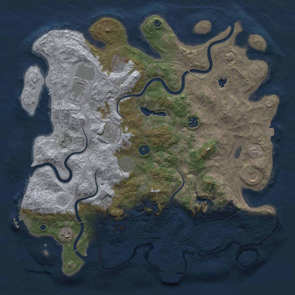 Rust Map: Procedural Map, Size: 4250, Seed: 3200, 14 Monuments