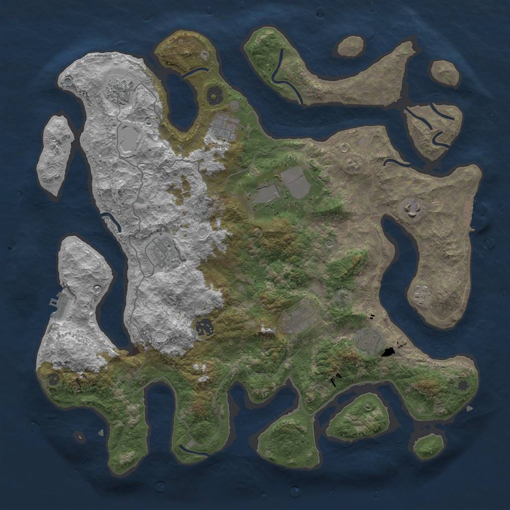 Rust Map: Procedural Map, Size: 4250, Seed: 3200, 17 Monuments